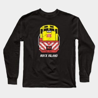 Vintage Rock Island Railroad Train Engine Long Sleeve T-Shirt